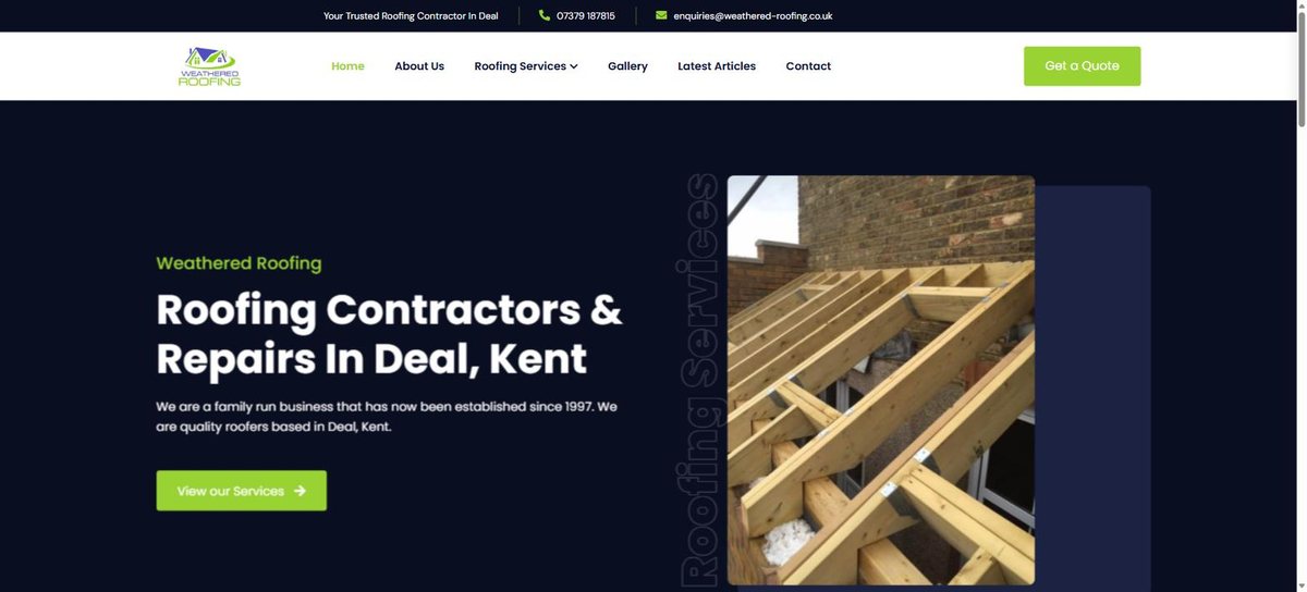 Weathered Roofing website