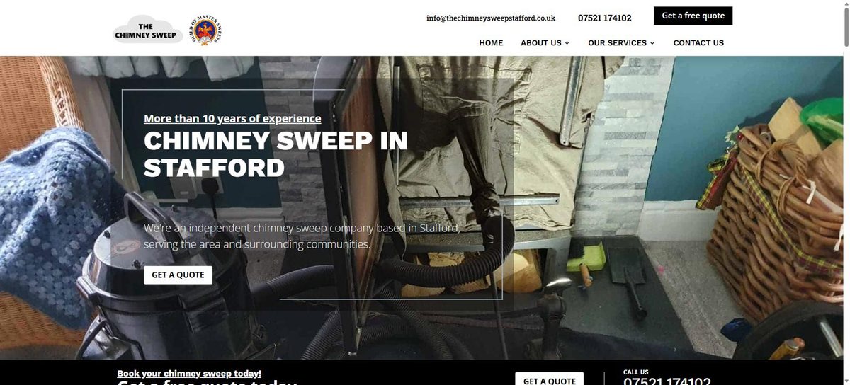 The Chimney Sweep Stafford website