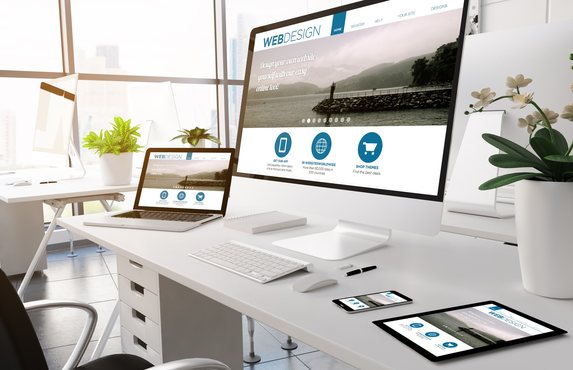 A new website layout checked on a desktop screen before launch