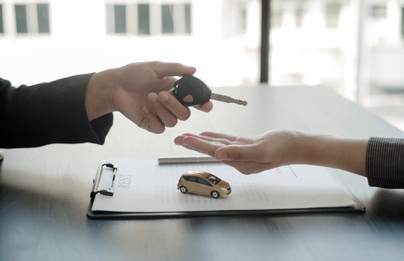 Handing over the keys once the hire agreement is signed
