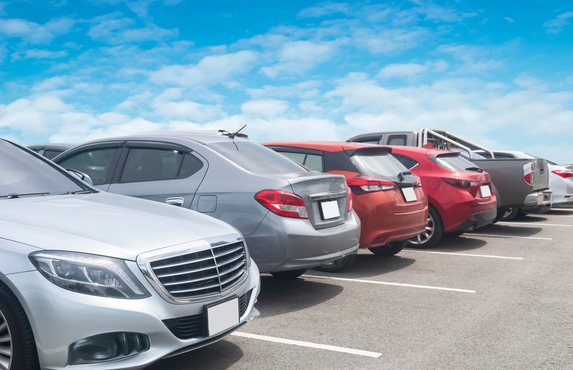 A row of hire cars ready for the next booking