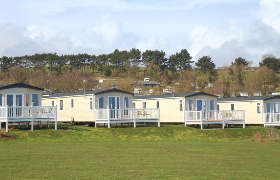 Static caravans at a coastal holiday park