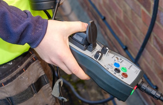 Checking an outdoor car charger after installation